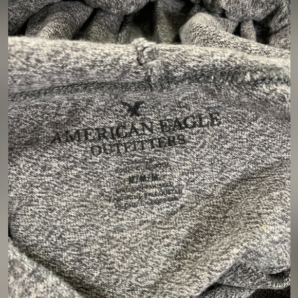 American Eagle 🦅 Unisex Warm Pullover Grey and Charcoal Hoodie Size M - Picture 8 of 10